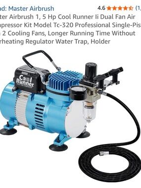 Masters Blue Airbrush Compressor with Black Hose